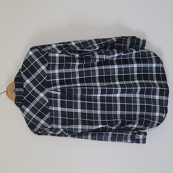 Athleta Green Blue Plaid Long Sleeve Button Down Shirt Size Medium - Picture 5 of 8